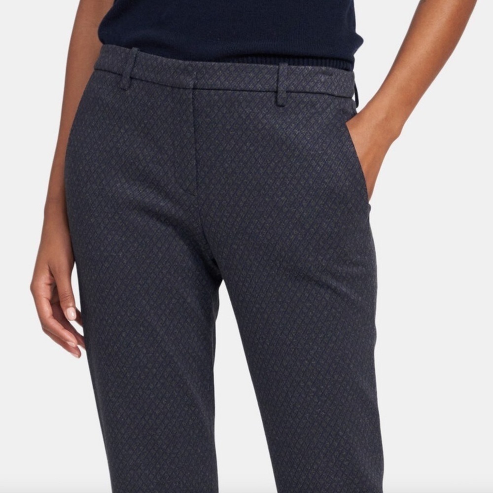 Theory - Tailored Trouser in Stretch Knit - Charcoal Multi - Picture 2 of 14